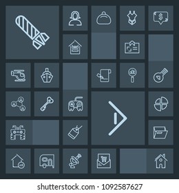 Modern, Simple, Dark Vector Icon Set With Property, Blank, Explosion, Power, Home, Id, Graph, Price, Fire, Technology, Right, Web, Real, Office, Card, Arrow, Atv, Danger, File, Building, Extreme Icons