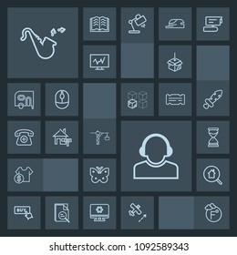 Modern, simple, dark vector icon set with clock, butterfly, scale, support, insect, center, sand, travel, team, temperature, jazz, nature, hour, online, time, search, price, fahrenheit, estate icons
