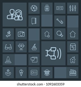 Modern, simple, dark vector icon set with mobile, shipping, delivery, business, ladder, estate, worker, happy, anchor, cell, laboratory, hook, house, character, nautical, step, ship, fishing,  icons