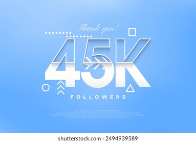 Modern simple design 45k followers. to celebrate achievements.