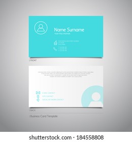 Modern simple design business card template with flat user interface