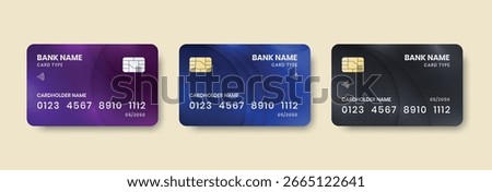 Modern simple design gradient color bank card template design set