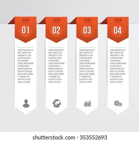 Modern and Simple Design number banners template / orange color / graphic or website layout. Vector Illustration.