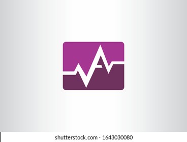 Modern simple design template with Cardiogram concept