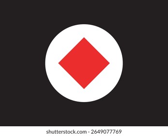 Elemento gráfico de círculo interior de signo de forma de diamante simple moderno