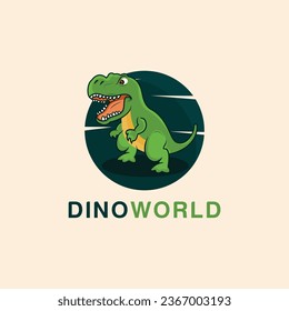 modern and simple dino and earth logo inspiration graphic vector illustration