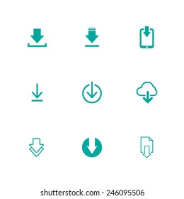 Modern and Simple Download Icons Vector on White Background. EPS 10