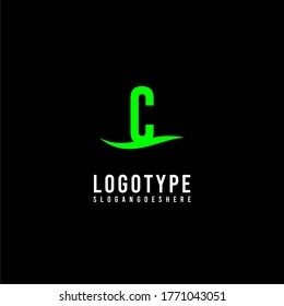 modern simple ecology green C logotype design concept