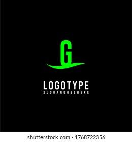 modern simple ecology green G logotype design concept