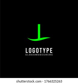 modern simple ecology green I logotype design concept