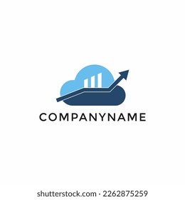 Modern Simple and Elegant Cloud Data and Bar Chart logo designs