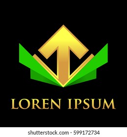 modern simple and elegant gold and green logo with font : Trajan Pro