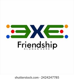 Diseño moderno y sencillo de logotipo de palabra exe.