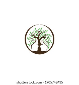 Diseños de logotipo facial y de árbol modernos y sencillos
