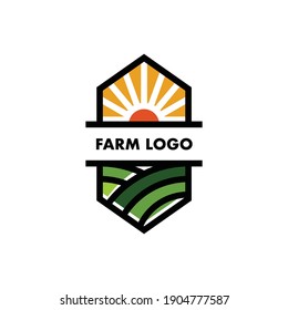 Modern Simple Farm and Garden Logo Icon Vector Design Template Isolated.