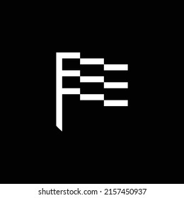 modern and simple flag vector logo design for automotive and motor sport