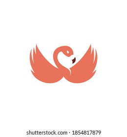 modern simple flamingo bird wings vector icon