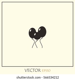 Modern simple flat birthday baloon sign. Celebration, internet concept. Vector Icon.