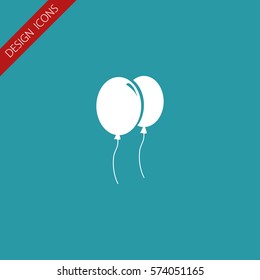 Modern simple flat birthday baloon sign. Celebration, internet concept. Vector Icon