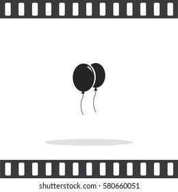Modern simple flat birthday baloon sign. Celebration, internet concept. Vector Icon.
