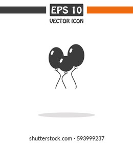 Modern simple flat birthday baloon sign. Celebration, internet concept. Vector Icon.