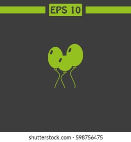 Modern simple flat birthday baloon sign. Celebration, internet concept. Vector Icon.