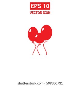 Modern simple flat birthday baloon sign. Celebration, internet concept. Vector Icon.