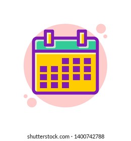 modern simple flat calendar icon 