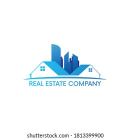 Modern and simple flat color logotype for real estate company