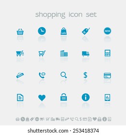 Modern simple flat design shopping icons