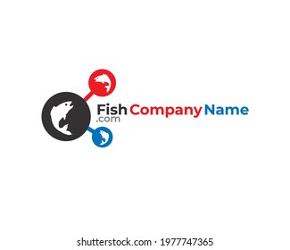 modern simple flat fishing company network	
