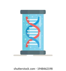 The modern simple flat sign of the evolution of life is isolated. Vector illustration of dna in a liquid capsule.  