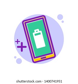 modern simple flat smartphone battery indicator icon