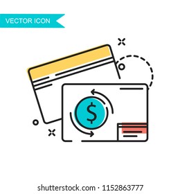Modern and simple flat vector illustration. Credit card icon. Image for website, presentation, interface on white isolated background.