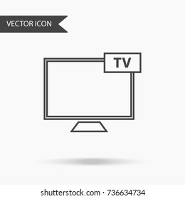 Modern and simple flat vector illustration. TV icon with the inscription TV. Image for website, presentation, application, interface.
