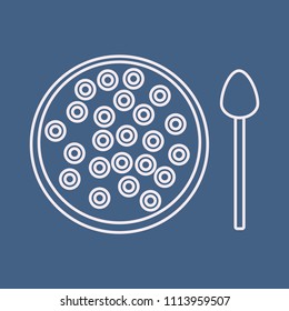 	
Modern Simple flat Vector outline Icons. Contains  with breakfast meal      and more white on blue background. Editable. Pixel Perfect