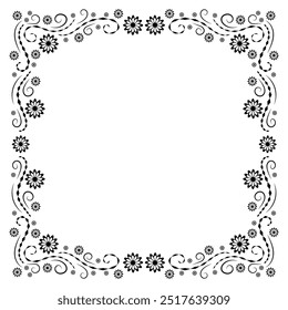 modern simple floral border template