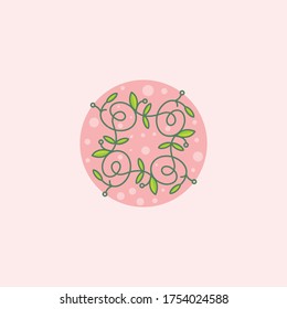 Modern and simple floral leaves. Logo design inspiration for your business like wedding organizer, craft, or invitation