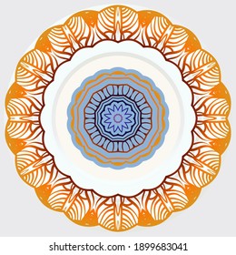 Modern and simple flower illustration. Round rosette. Vector illustration