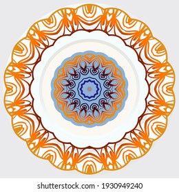 Modern and simple flower illustration. Round rosette. Vector illustration