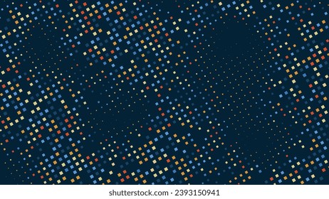 Modern simple geometric halftone dots and square pattern abstract  background. Vector illustration concept of technology, futuristic, science, digital world, music, modern age.