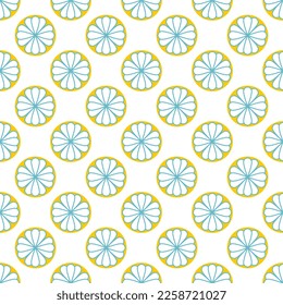 Moderno y simple vector geométrico sin costura con flores coloridas, textura de línea sobre fondo blanco. Papel de pared de flores abstracto claro, adorno de tejas brillante.