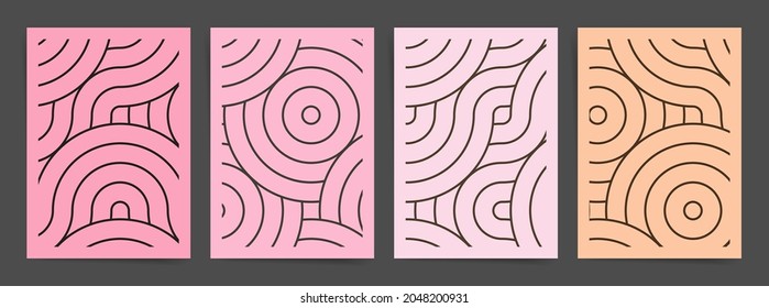 Modern simple glamour geometric wavy lines poster design templates. Asian trendy style cover templates for business posters, layouts, brochures, flyers. Japanese fashion business design templates.