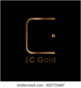 modern and simple gold ec logo