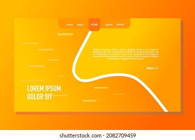 Modern simple gradient orange landingpage homepage template website clean background vector design