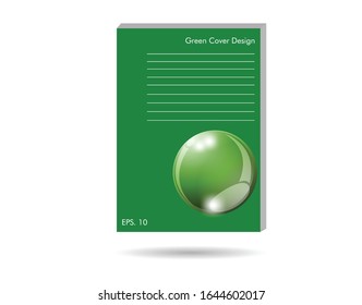 Modern simple green book cover, with round effect 3D technology concept