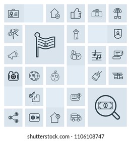 Modern, simple, grey vector icon set with credit, concept, up, europe, business, find, nation, wallet, house, cash, tower, card, profile, bank, rail, architecture, label, upstairs, woman, home icons