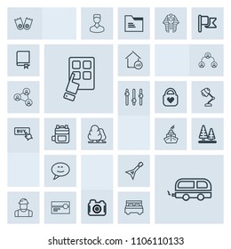 Modern, simple, grey vector icon set with cassette, landscape, tape, backpack, environment, engineer, guitar, summer, music, bus, speech, bubble, underwater, property, flipper, vehicle, audio,  icons