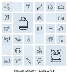 Modern, simple, grey vector icon set with audio, map, bank, display, credit, sound, headphone, message, bag, white, book, wood, send, fan, location, air, finance, cash, ventilator, card, sport icons