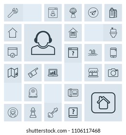 Modern, simple, grey vector icon set with young, customer, support, door, office, equipment, stationary, cart, repair, photo, chess, center, white, horse, woman, character, food, vintage, wrench icons